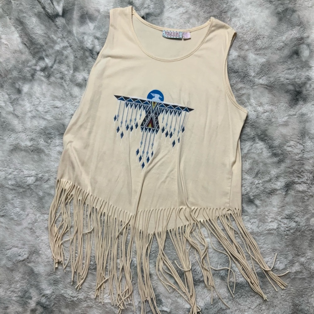 Pink Cattlelac Fringe Top